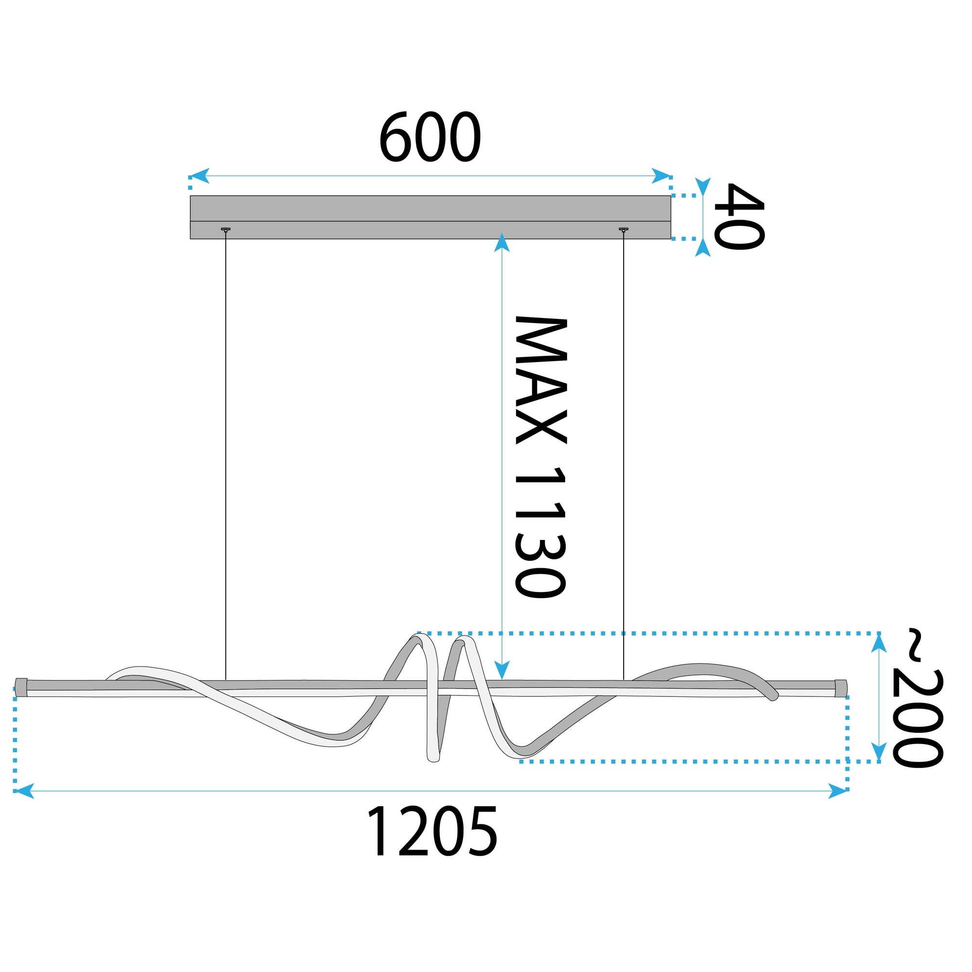 Lampa Wisząca Led Lhj023-cp 120 Cm Czarna  21