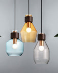 Lampa sufitowa szkalana APP433-1CP Niebieska