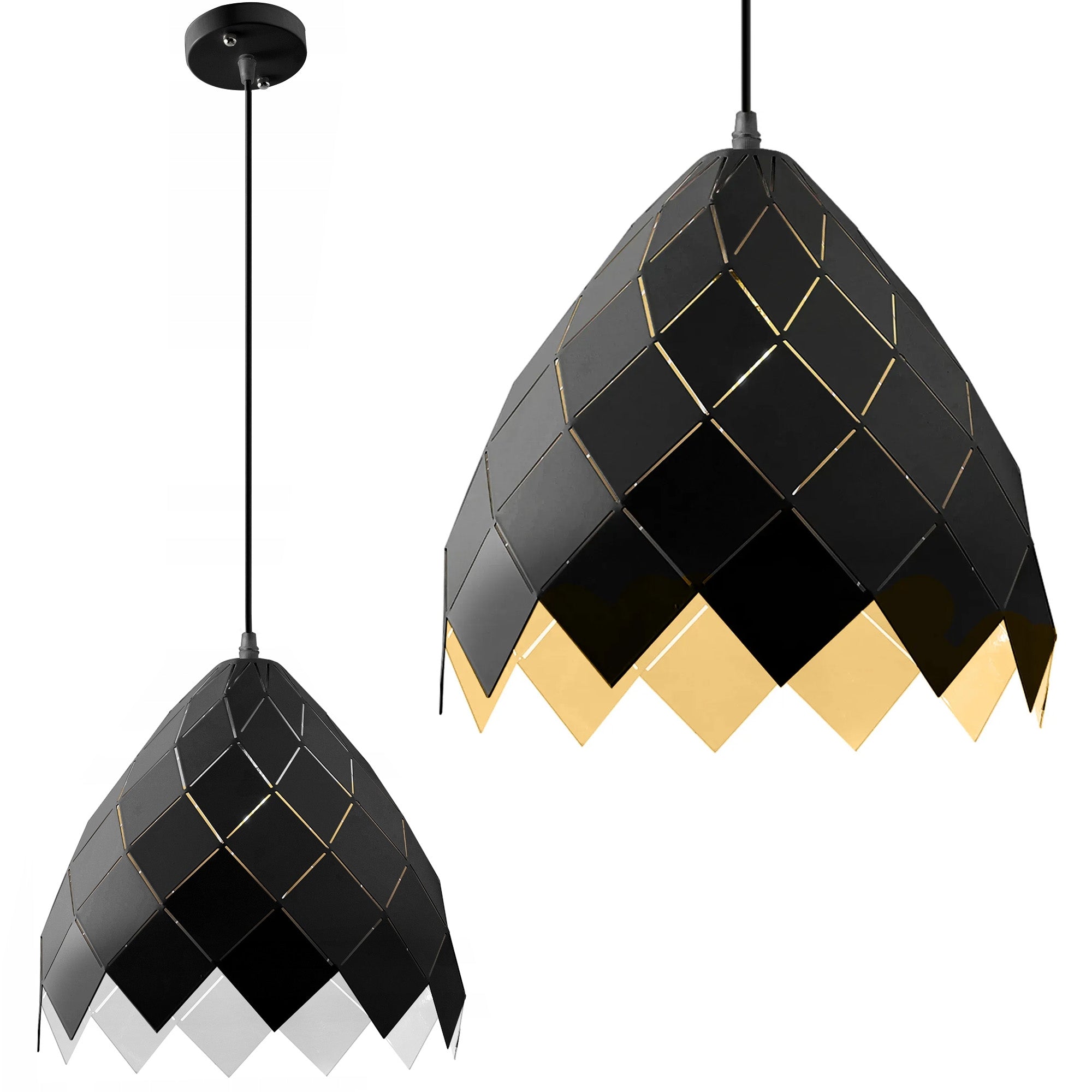 Lampa Sufitowa Wisząca Metalowa APP338-1CP Czarna  1