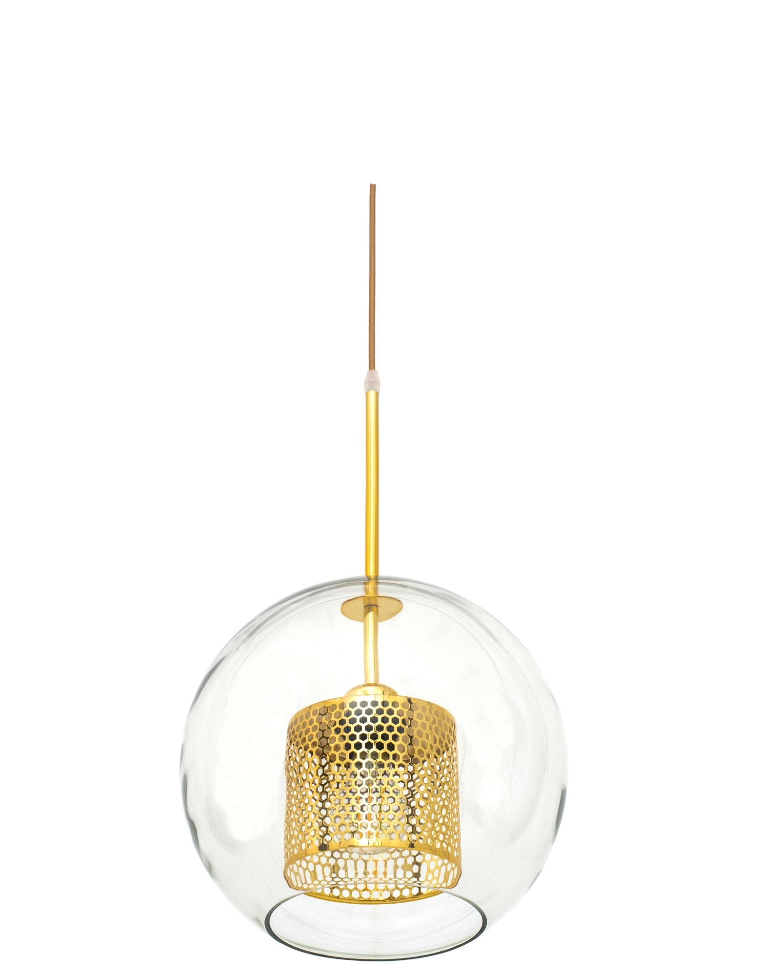 Lampa wisząca szklana loft APP556-1CP 30cm ZŁOTa  8