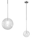 Lampa Sufitowa Wisząca Szklana Kula Chrom 20cm APP1684-1CP  1