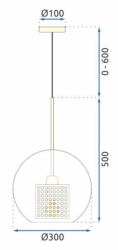 Lampa wisząca szklana loft APP556-1CP 30cm ZŁOTa  9
