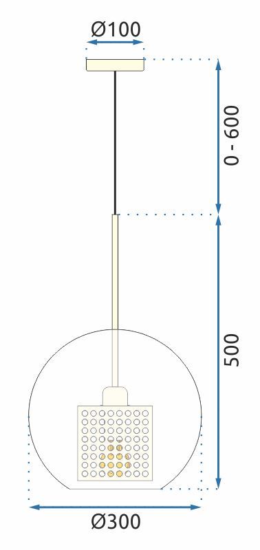 Lampa wisząca szklana loft APP556-1CP 30cm ZŁOTa