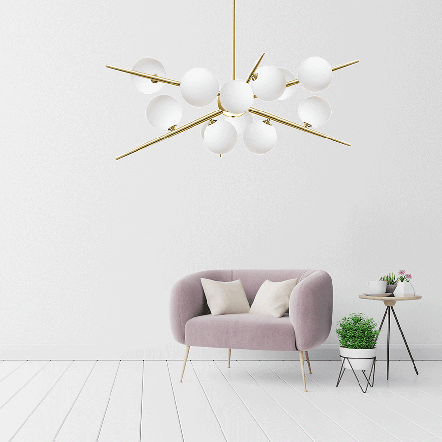 Lampa Wisząca APP998-12CP Złota
