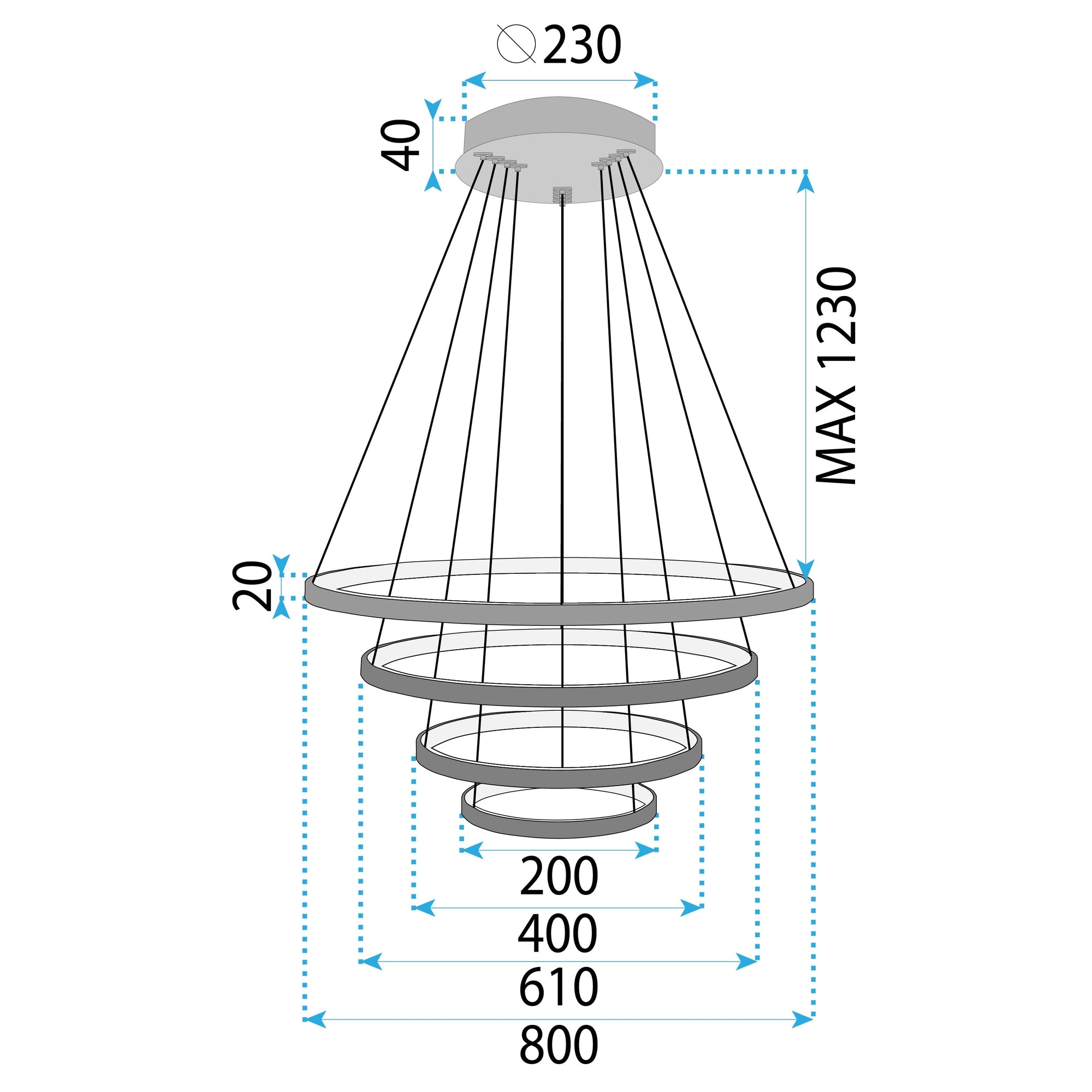 Lampa Wisząca Lhj014-cp4 Black  5