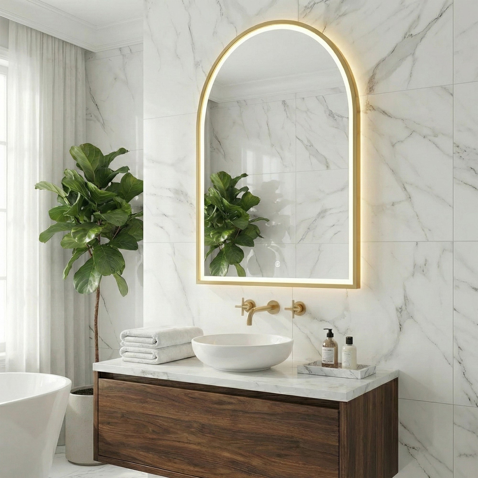 LUSTRO ŚCIENNE LED 60x100cm DART GOLD  3