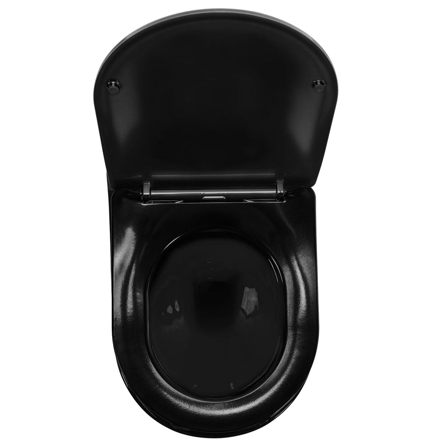 Misa WC podwieszana Carlo Mini Rimless Flat Złoto Czarna