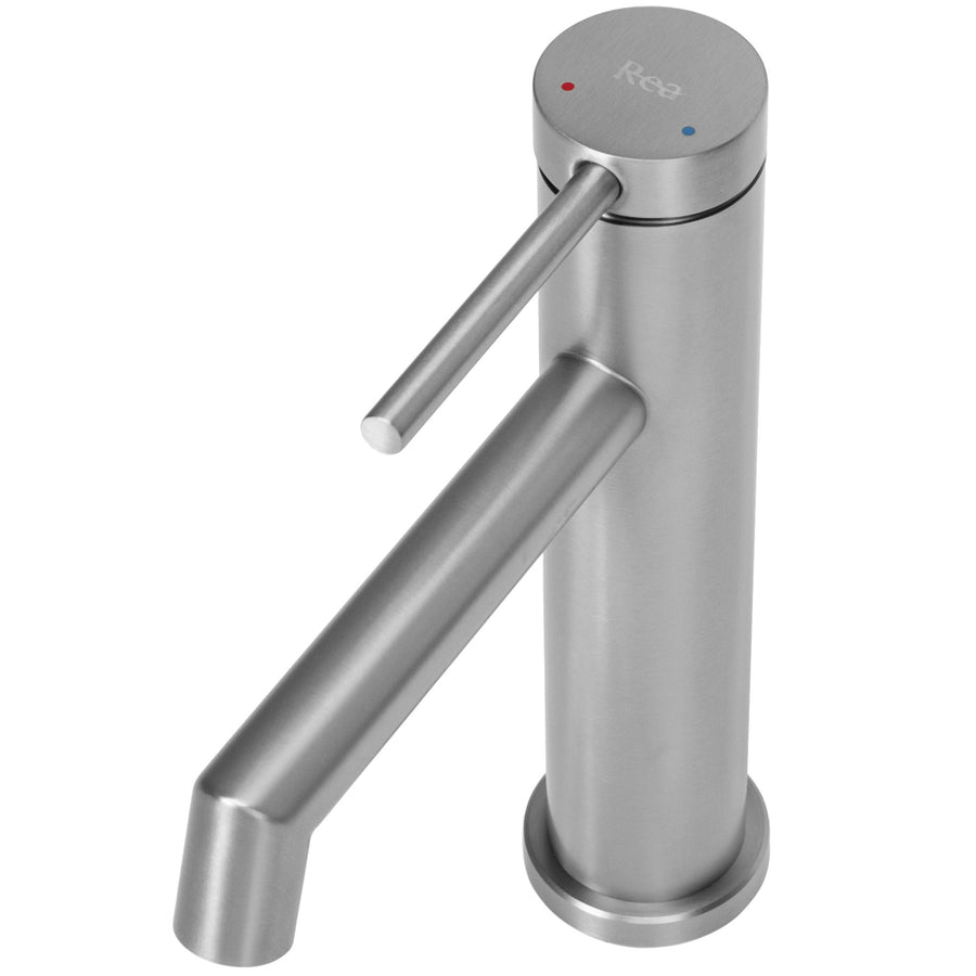 Bateria Umywalkowa Rea Foss nikiel szczotkowany Inox niska nickel brush