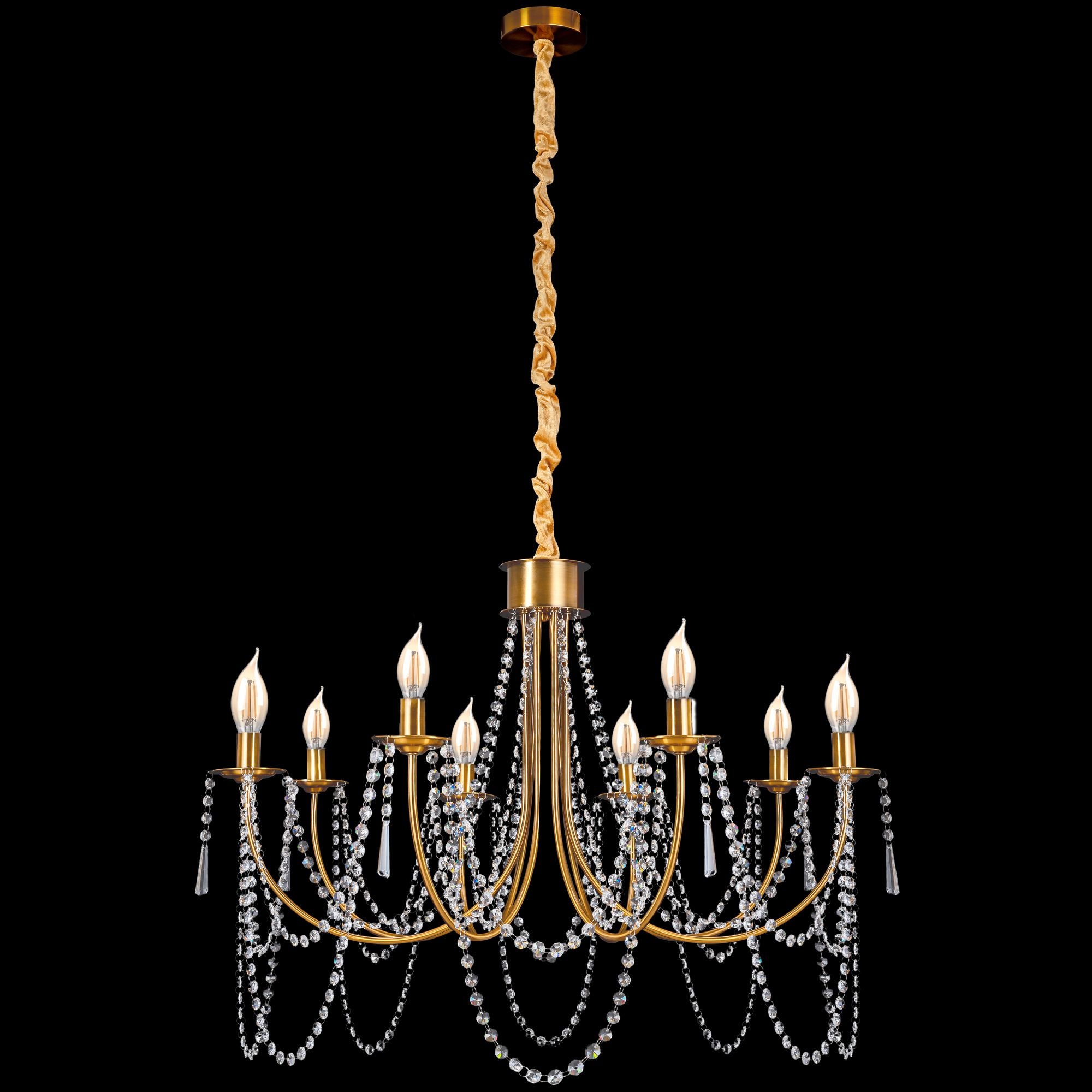 Lampa Kryształowa Żyrandol APP766-8CP Złota
