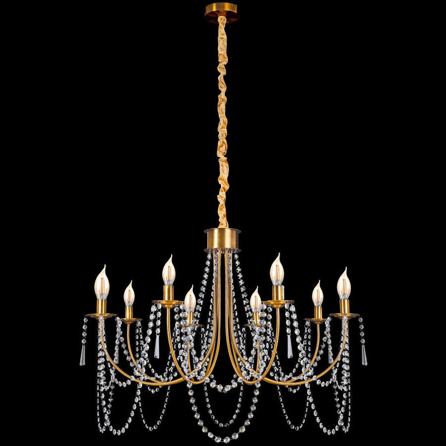 Lampa Kryształowa Żyrandol APP766-8CP Złota