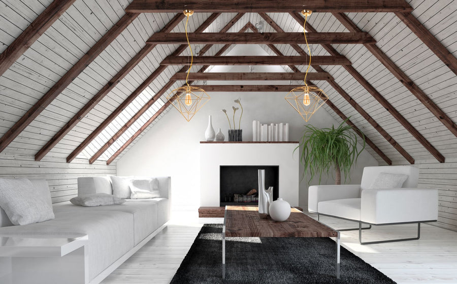 LAMPA WISZĄCA DIAMENT METAL LOFT  APP562-1CP  Jasne Złoto