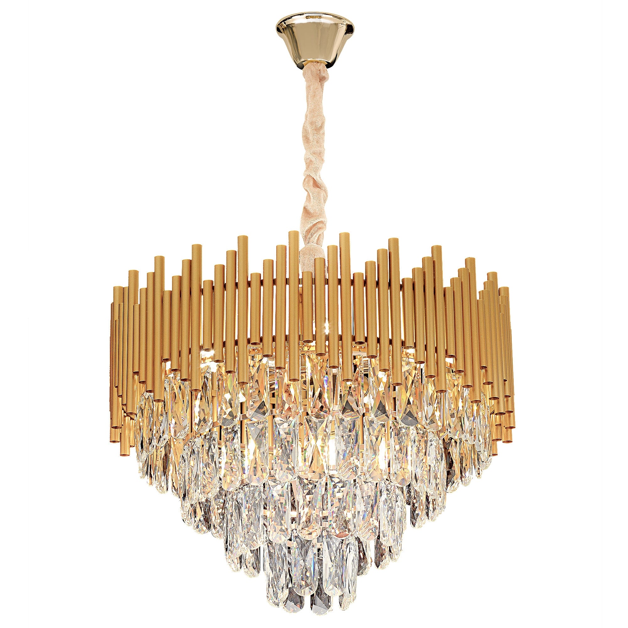 Lampa Wisząca z Kryształami G062-CP 50CM ZŁOTA  1