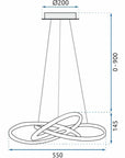 Lampa Sufitowa Wisząca Ring Nowoczesna LED + Pilot APP394-CP Złota