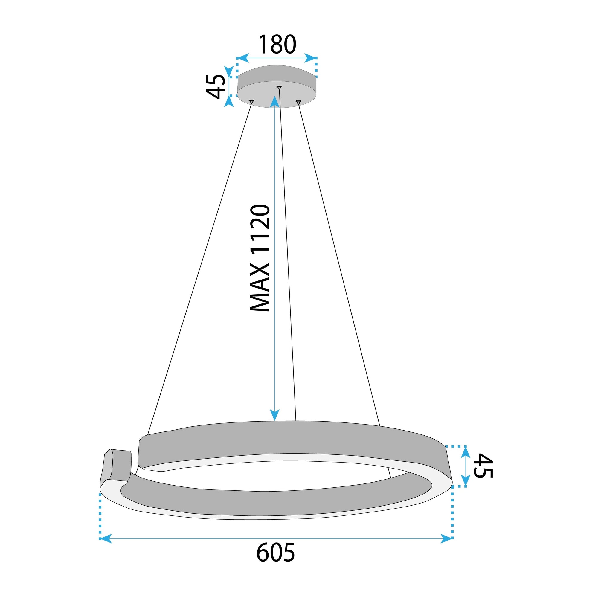 Lampa Wisząca Led Lhj053-cp1 C Złota Szczotkowana 60cm  5