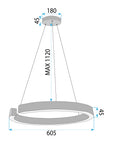 Lampa Wisząca Led Lhj053-cp1 C Złota Szczotkowana 60cm  5