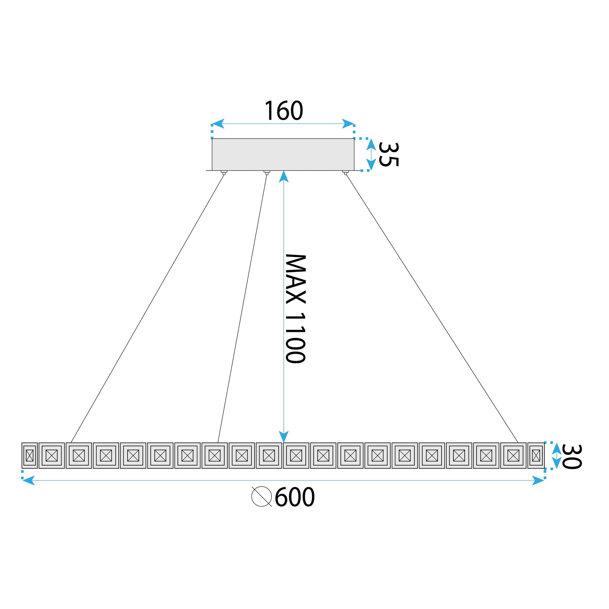 Lampa Wisząca Led Ms010-cp 59cm Chrom  7