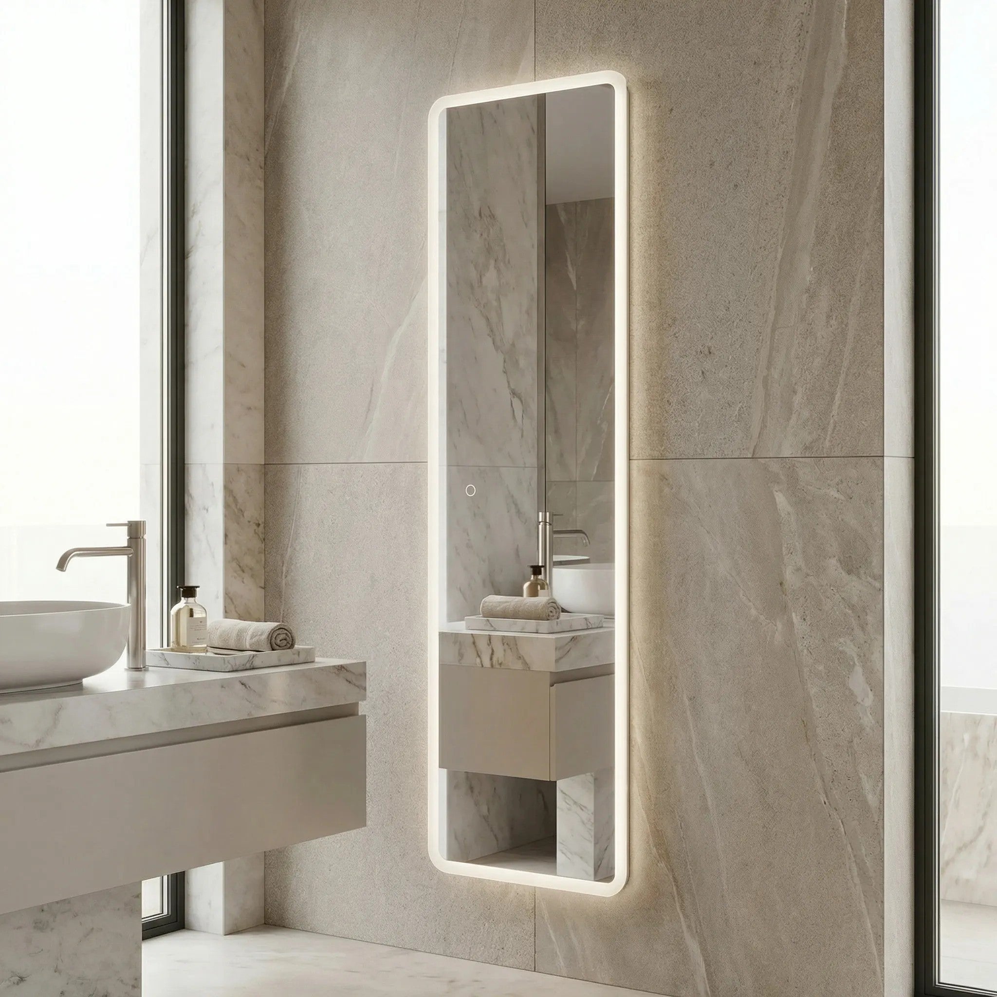 Lustro ścienne LED 150x50cm MOL-SQ  7