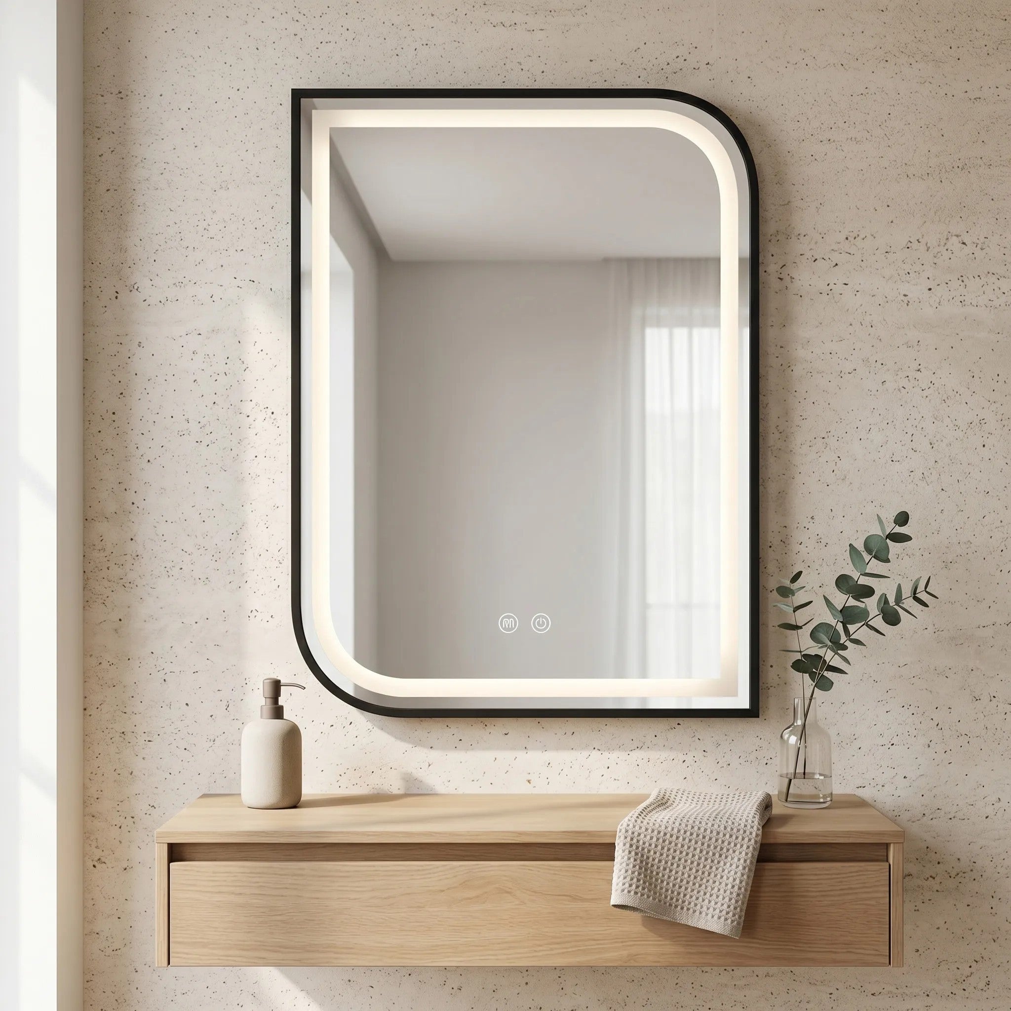 Lustro ścienne LED ZONE 80X60 Czarny  7
