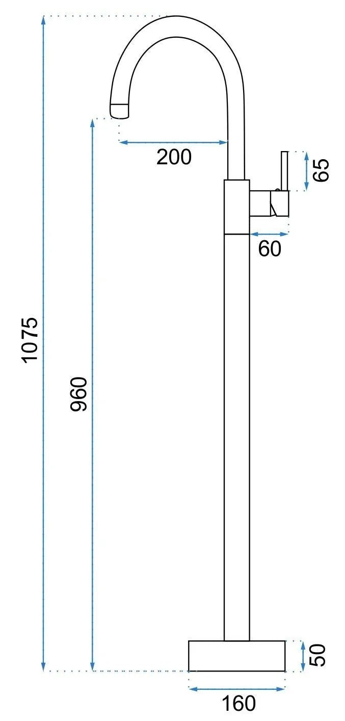 Bateria umywalkowa podłogowa Rea Lungo Chrom  7
