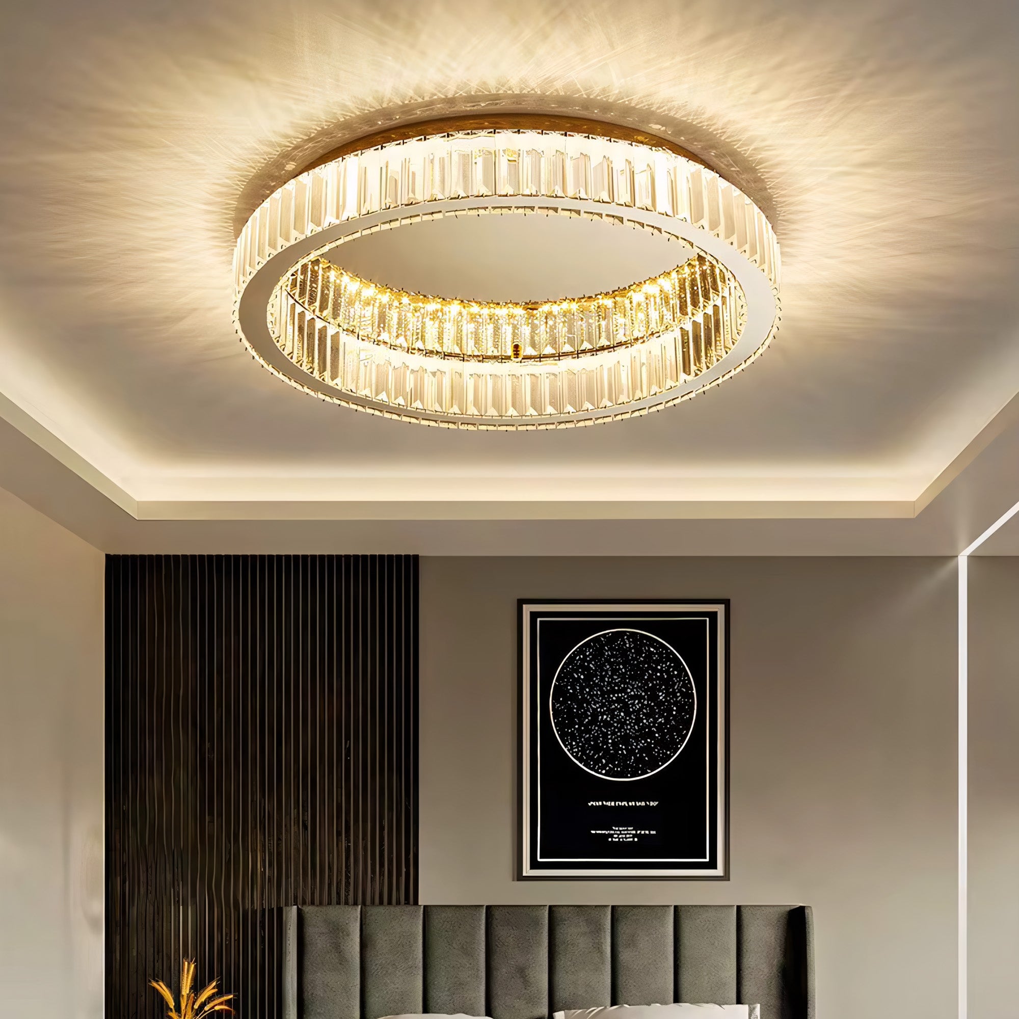 Lampa Kryształowa Plafon App1721-c 50 Cm Złota  3