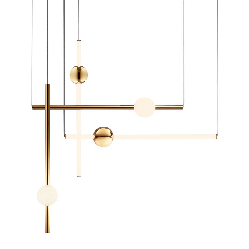 Lampa Sufitowa Wisząca Długa LED  APP475-CP Złota