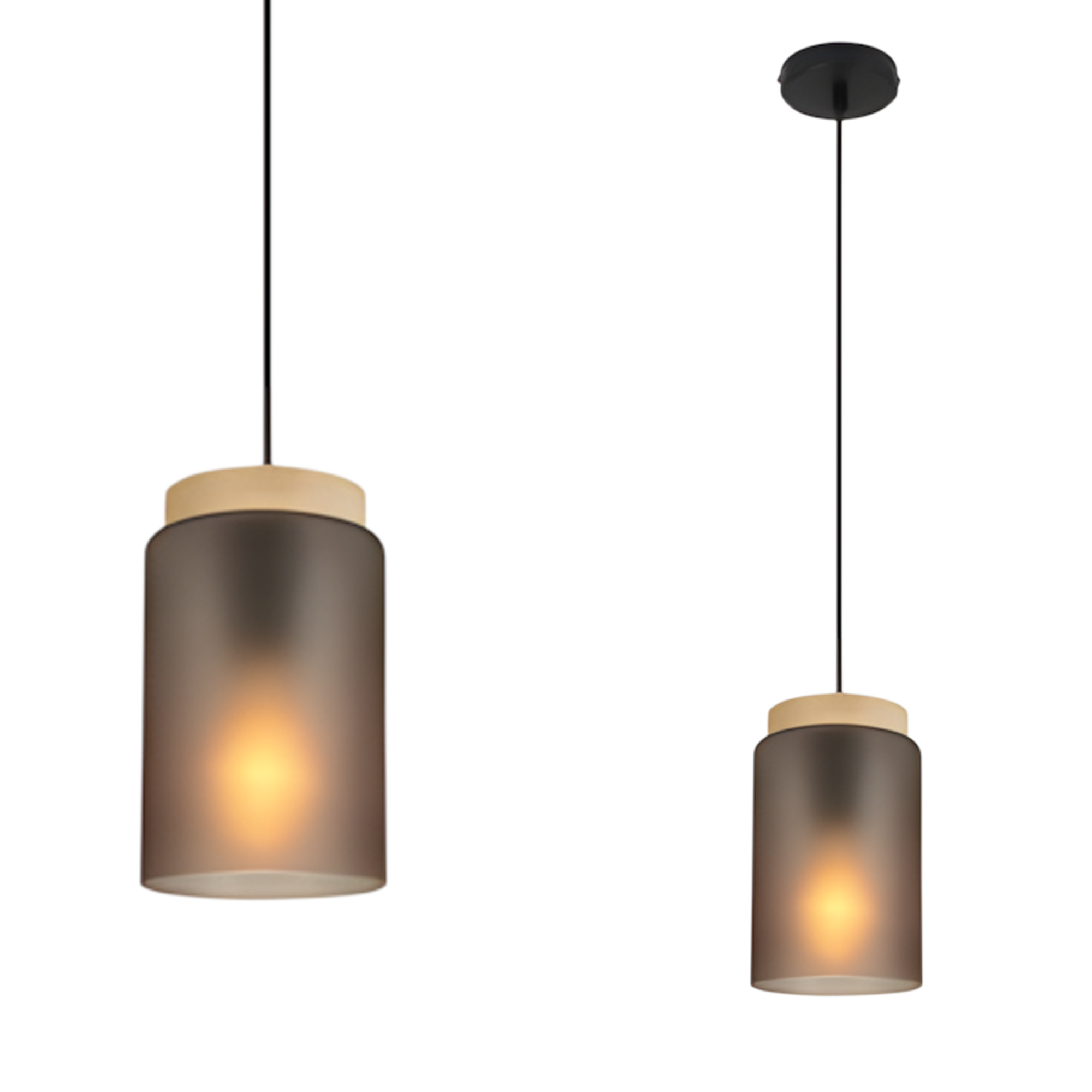 Lampa Sufitowa Wisząca APP1810-1CP Frosted Grey  1