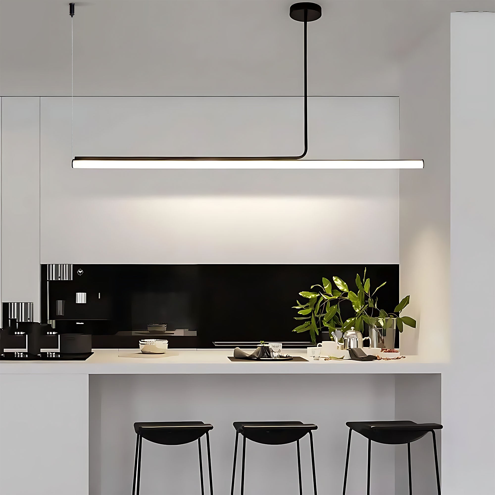 LAMPA SUFITOWA WISZĄCA LED APP1660-CP Black 140cm  5
