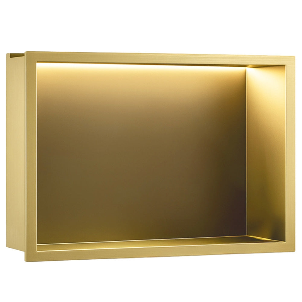 Półka Wnękowa Łazienkowa Led 30x45 Złota Szczotkowana  1