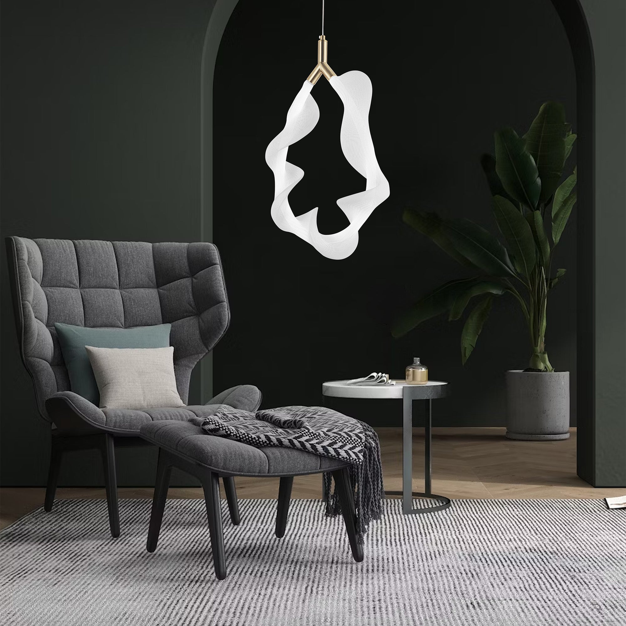Lampa Wisząca Led G013-1cp Biały/złoty  3