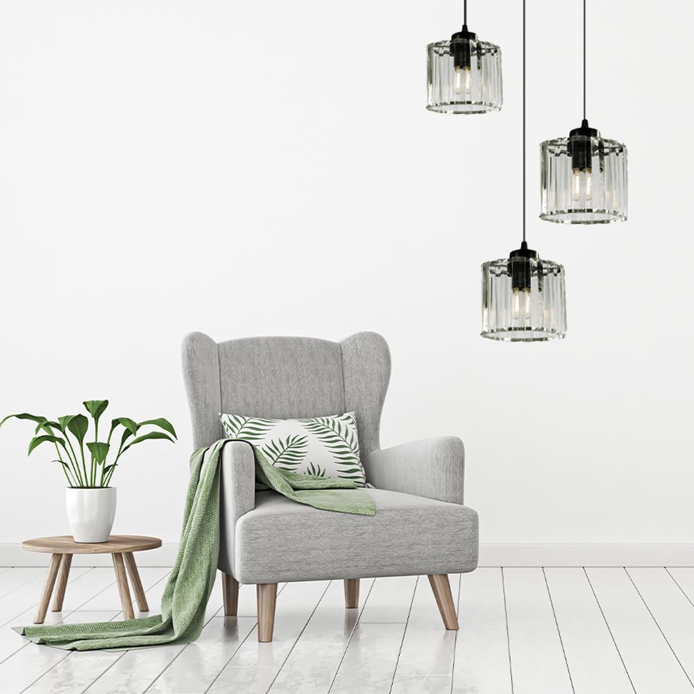 Lampa Sufitowa Kryształ APP513-3CPR Czarna