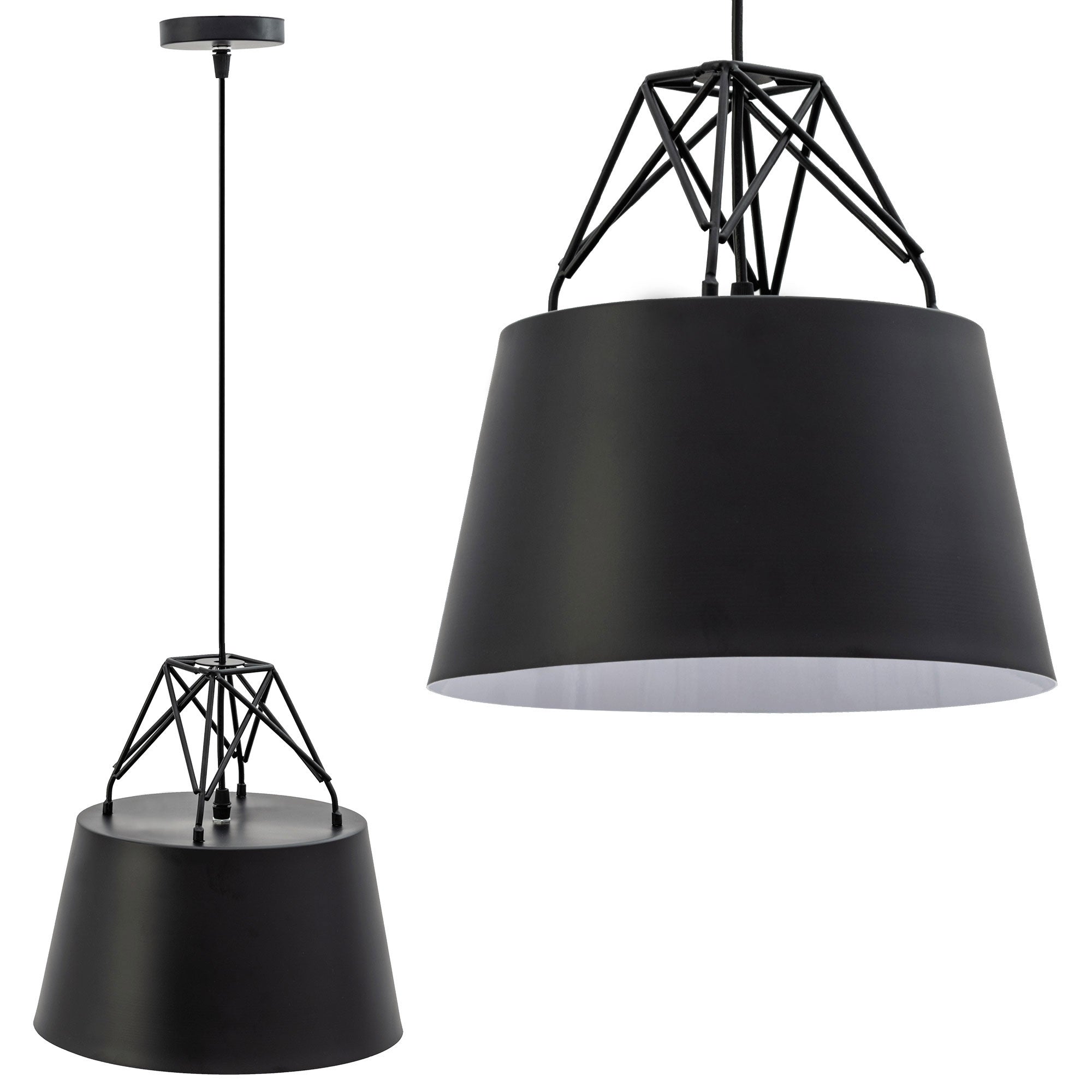 Lampa Sufitowa Wisząca Metalowa APP422-1CP Czarna  1