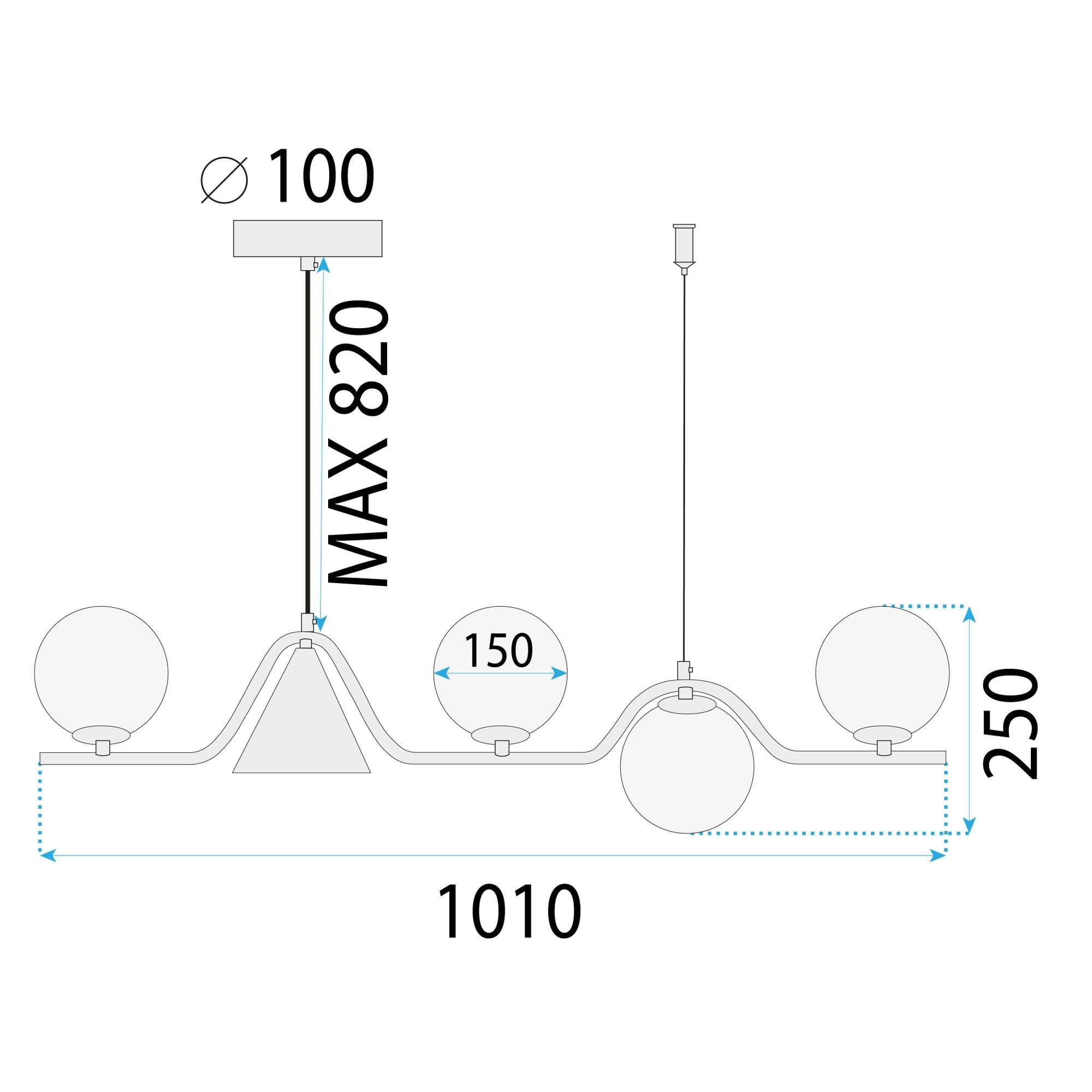 Lampa Sufitowa Wisząca Gold APP1662-5CP  7