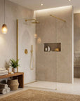 Kabina prysznicowa Walk-In Rea Flexi Transparent / Gold 130  3
