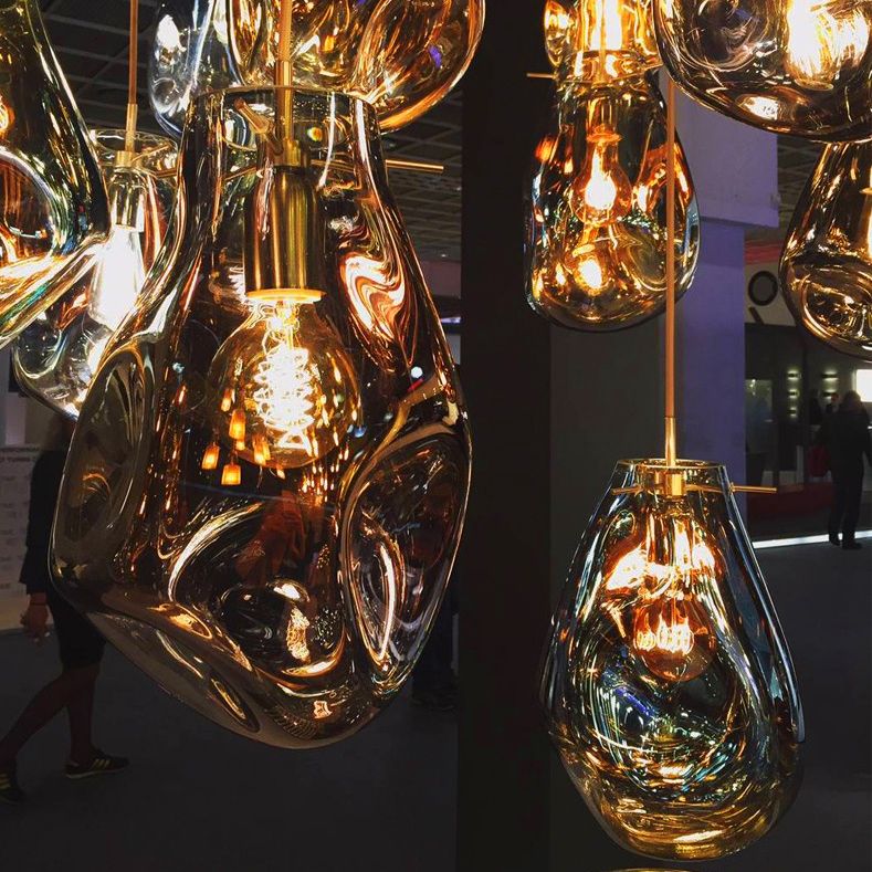 Lampa Sufitowa Wisząca Szklana APP328-1CP Amber