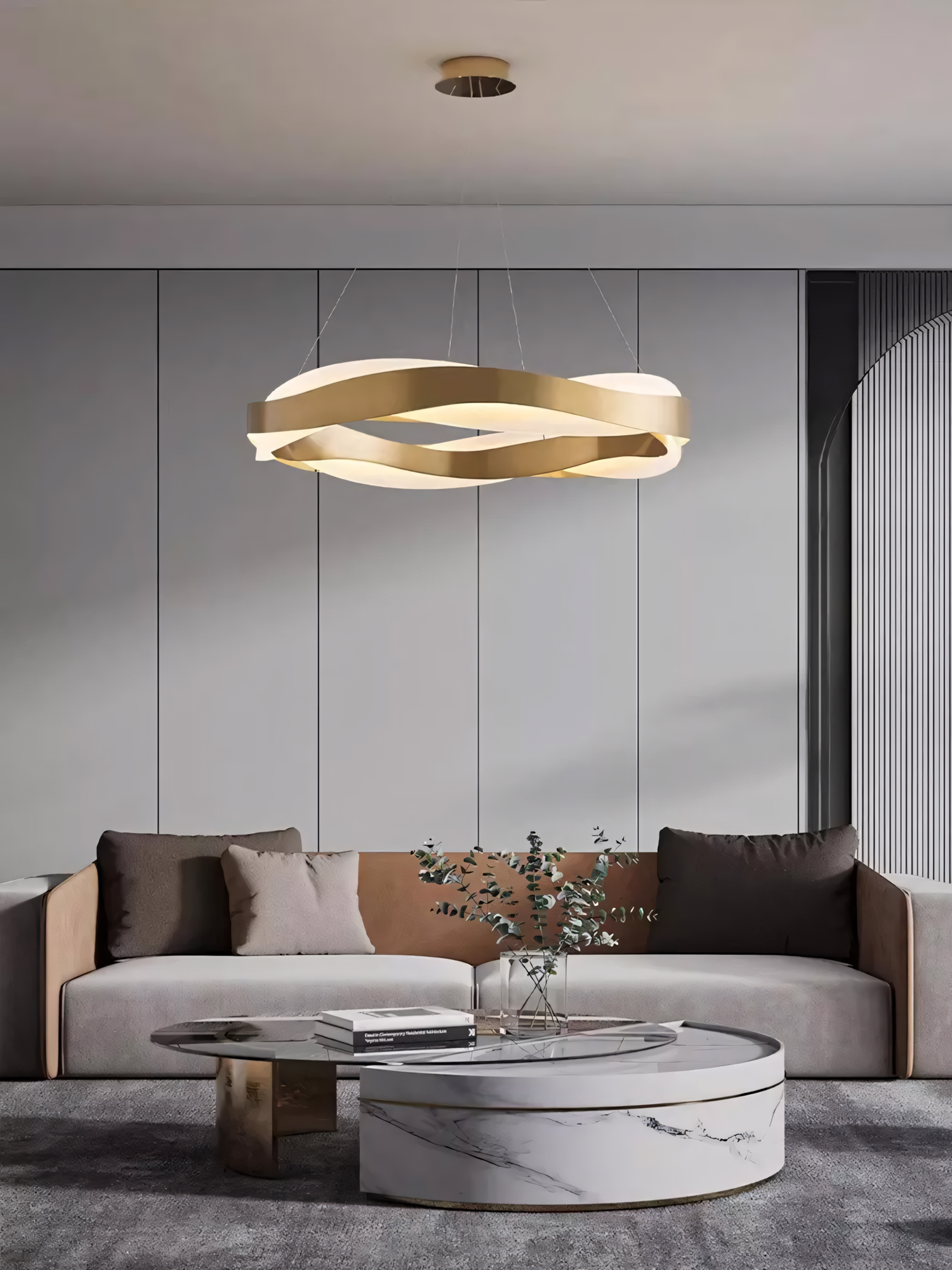 Lampa wisząca LED APP1802-CP Złota Szczotkowana + Pilot  3