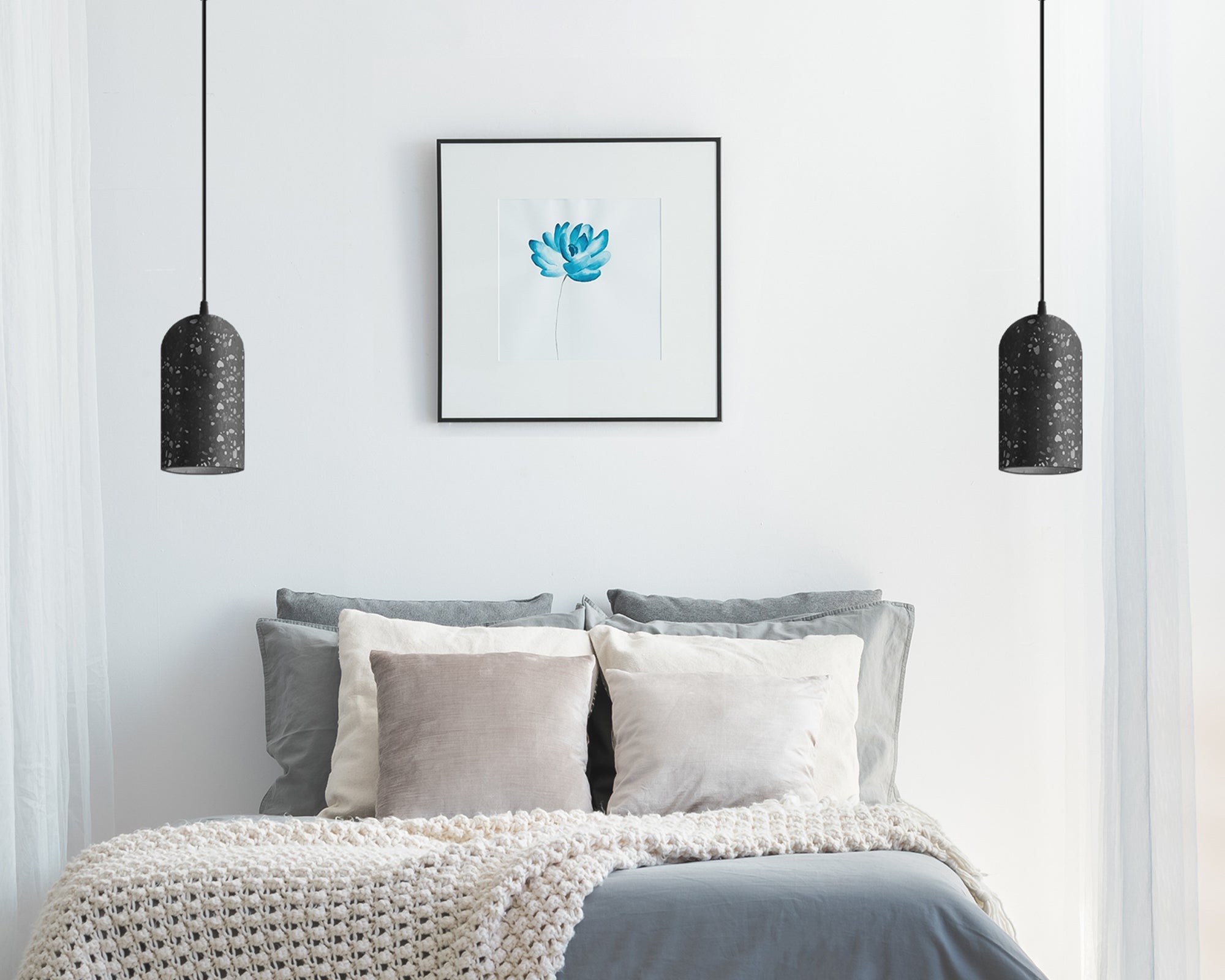 Lampa Wisząca Betonowa APP997-1CP B Czarna  5
