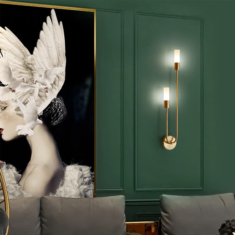 LAMPA ŚCIENNA KINKIET APP1148-2W złota  6