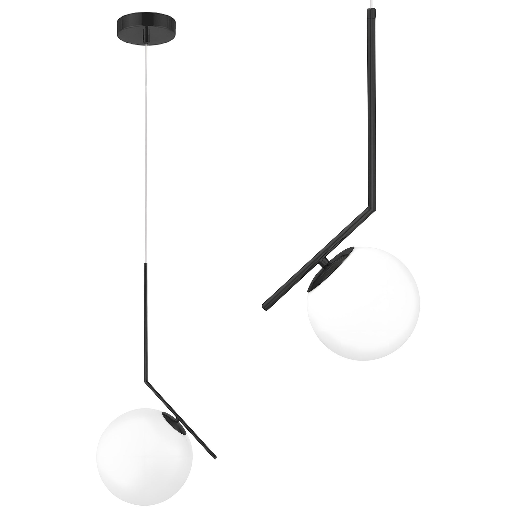 Lampa Sufitowa Wisząca Szklana Kula  G107-1W Czarna Biała  1
