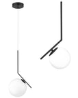 Lampa Sufitowa Wisząca Szklana Kula  G107-1W Czarna Biała  1