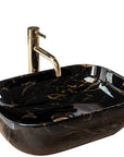 Umywalka nablatowa Rea Belinda Black Marble shiny  1