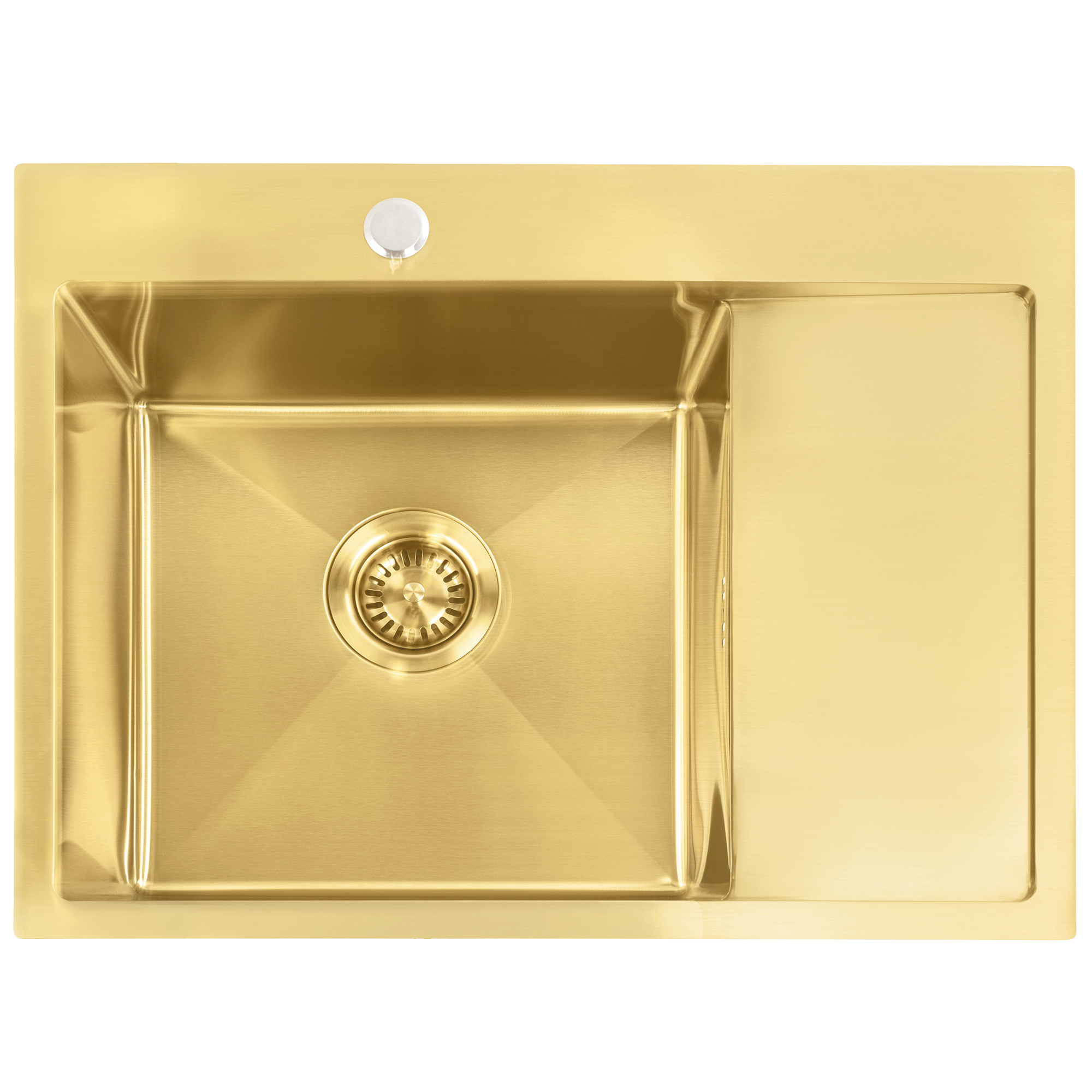 Zlewozmywak stalowy REA Fin Złoty szczotkowany Bez baterii kuchennej 2