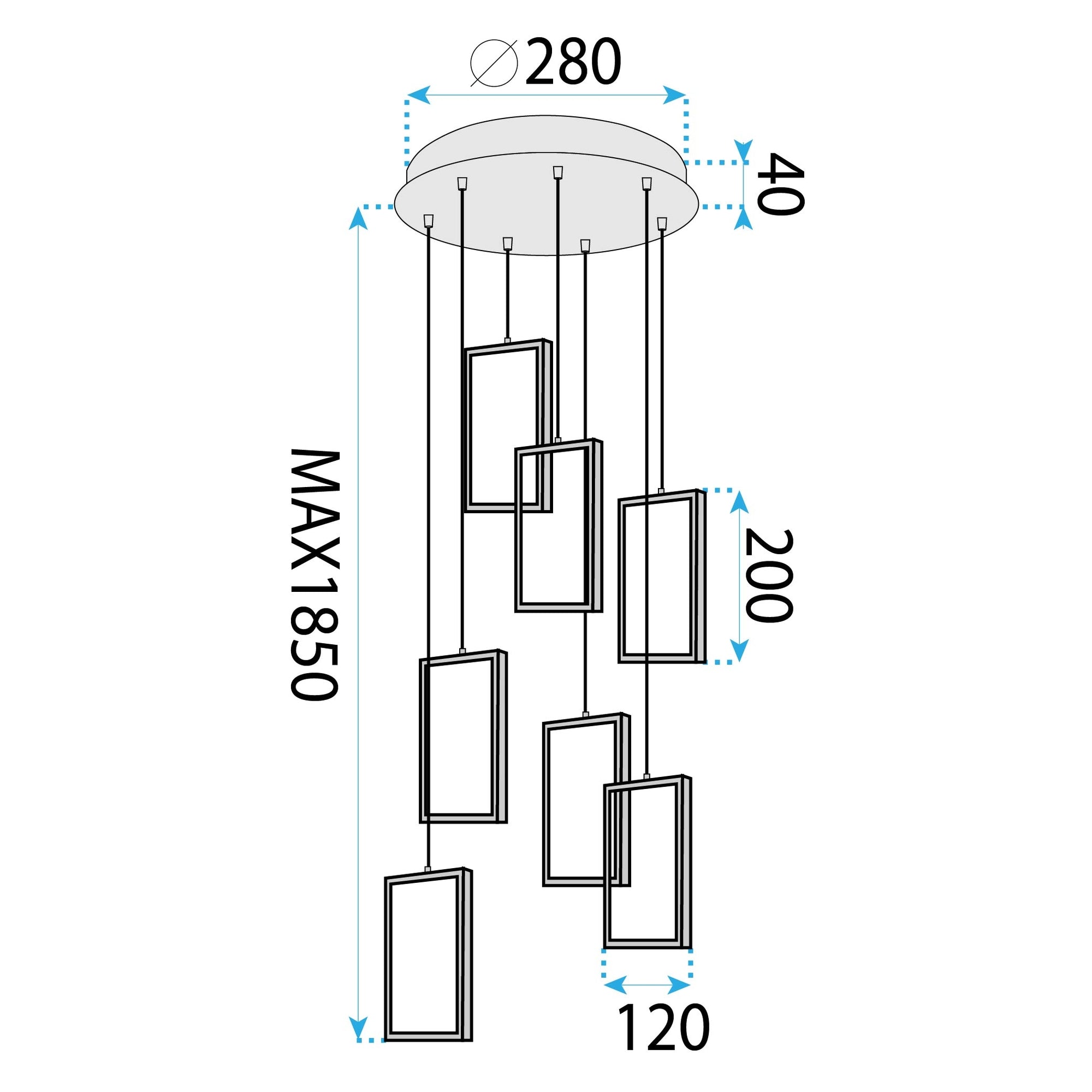 Lampa Sufitowa Wisząca Led Lhj090-7cp Złota  6