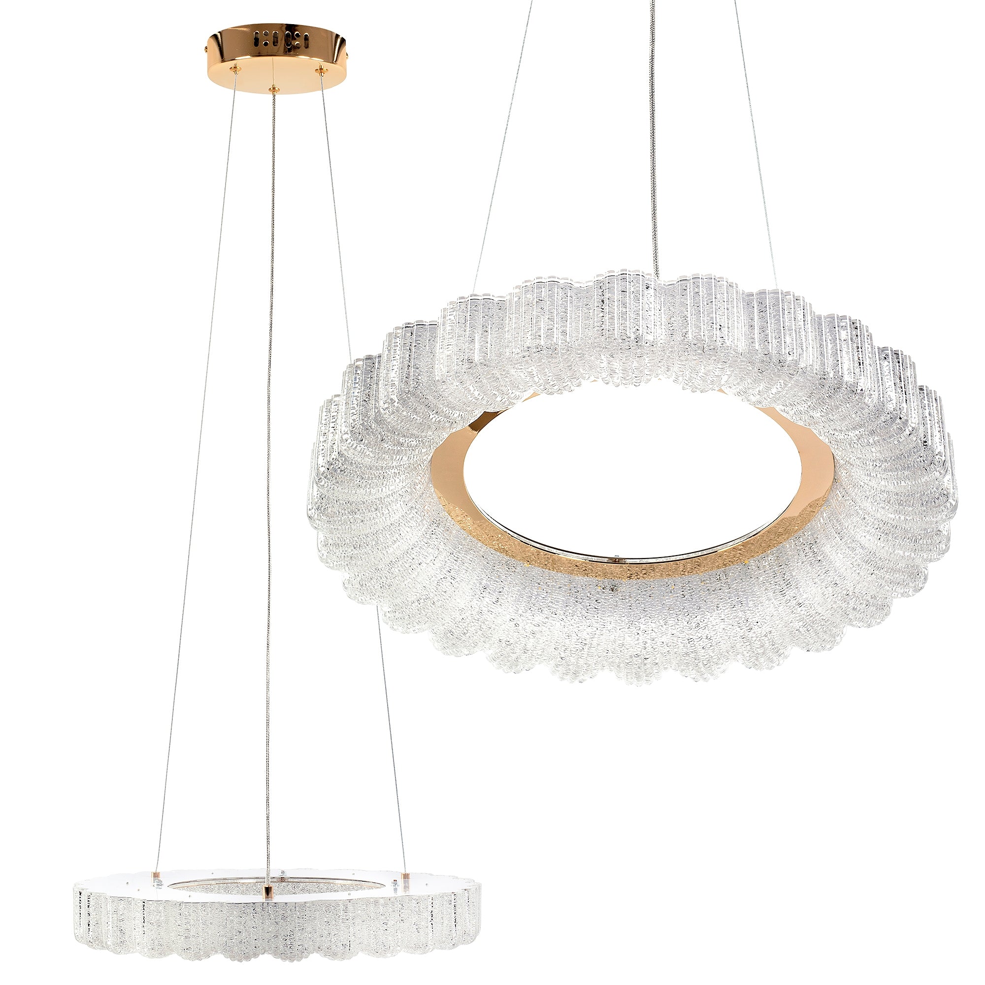 Lampa Wisząca Led Ms018-cp Różowe Złoto 40cm  1