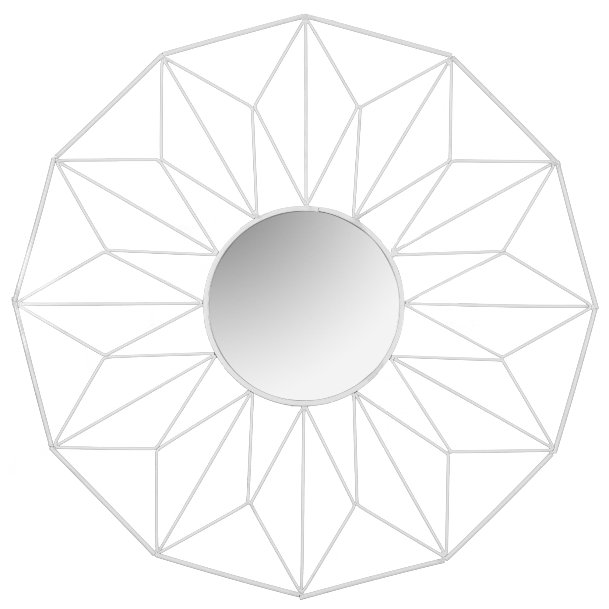 Lustro Geometryczne 12-kątne Białe 58 Cm Mc60375  1