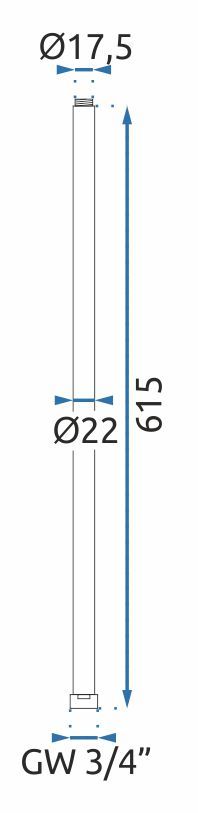 Przedłużka do zestawu wannowo-prysznicowego CHROM 60cm