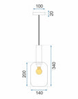 Lampa Sufitowa Wisząca Szklana APP459-1CP Zielona