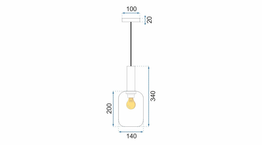 Lampa Sufitowa Wisząca Szklana APP459-1CP Zielona