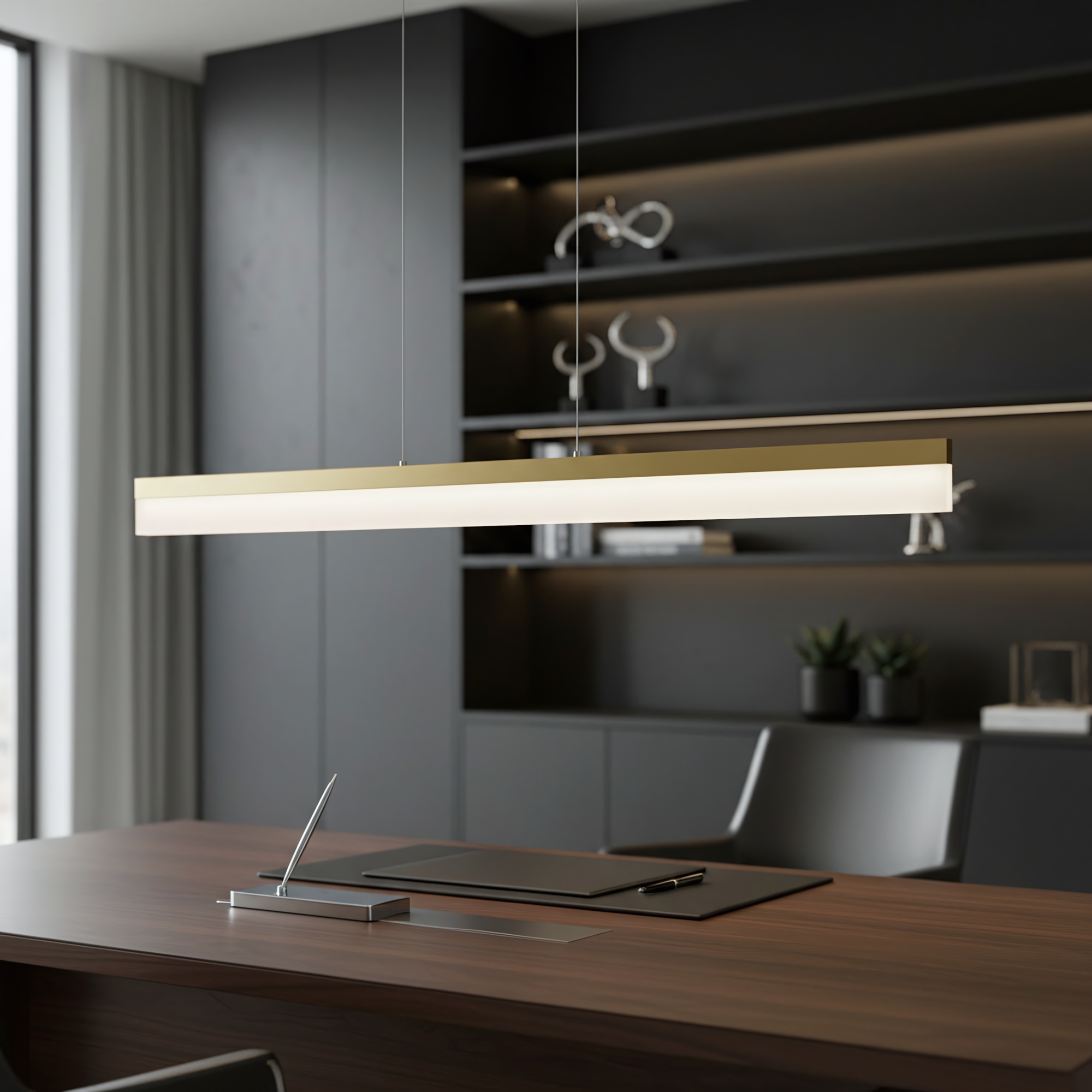 Lampa Wisząca Led App1694-cp 120 Cm Złota Szczotkowana  5