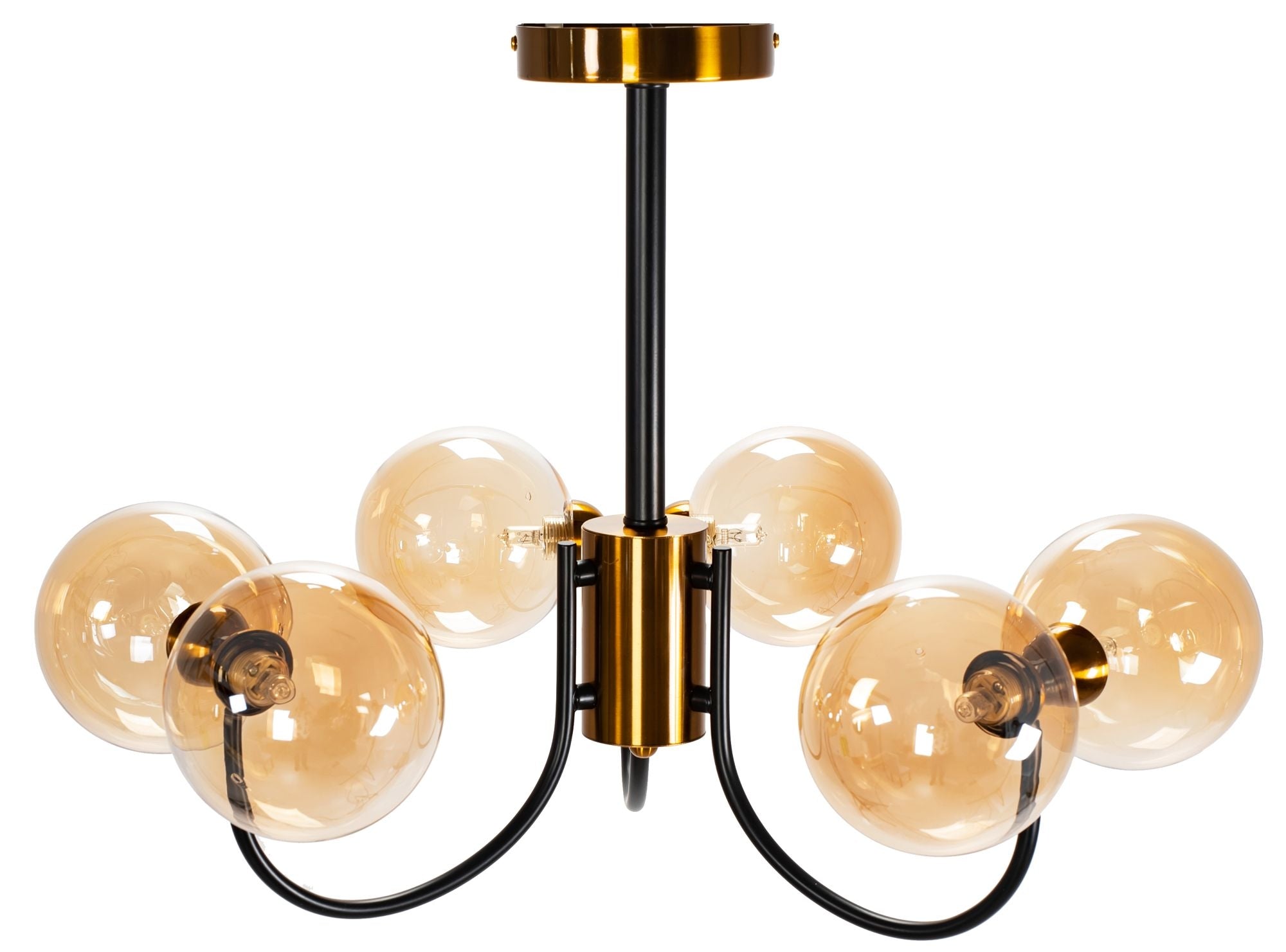 Lampa Sufitowa Wisząca Szklana APP1120-6CP  Złota  7
