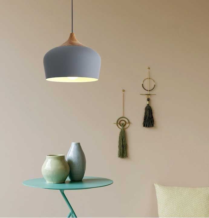 Lampa sufitowa wisząca pojedyncza Bari Szara